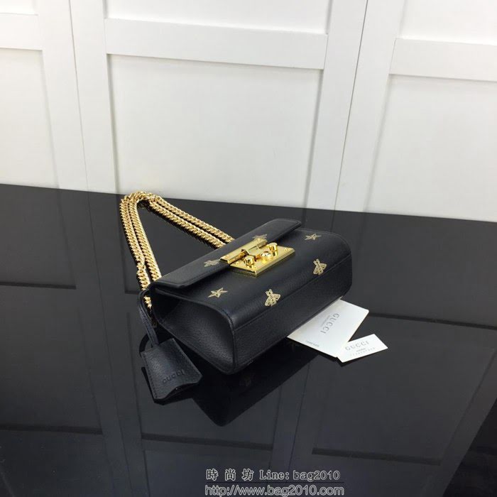 GUCCI古馳 新款 專櫃品質 原單 432182 克皮蜜蜂印金 鏈條單肩斜挎包HY1458